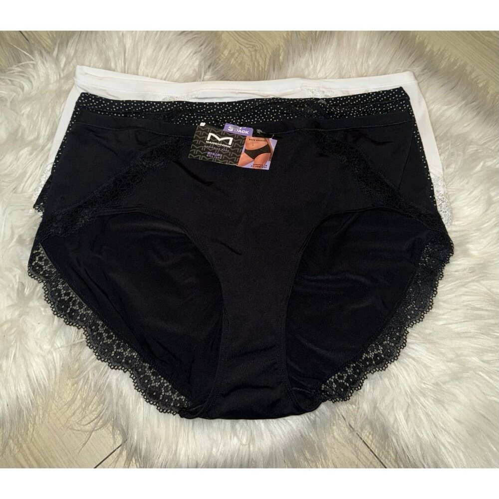 3 Pack Maidenform MUW306 Basically Sexy Bikini with Lace Panties XL XLarge